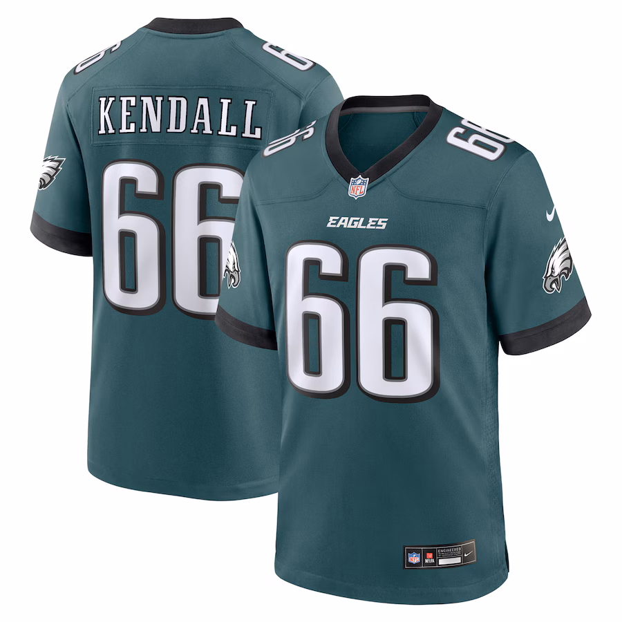 Men's Philadelphia Eagles Drew Kendall Nike Midnight Green Team Game Jersey - U-jersey