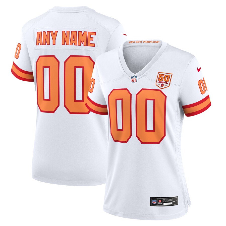 Women's '76 Tampa Bay Buccaneers Nike White 50th Season Alternate Custom Game Jersey - U-jersey
