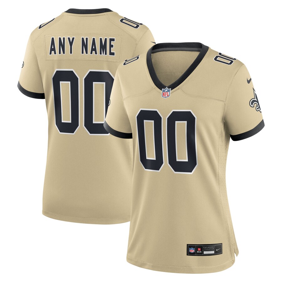 Women's New Orleans Saints Nike Gold Gameday Golds Alternate Custom Game Jersey - U-jersey