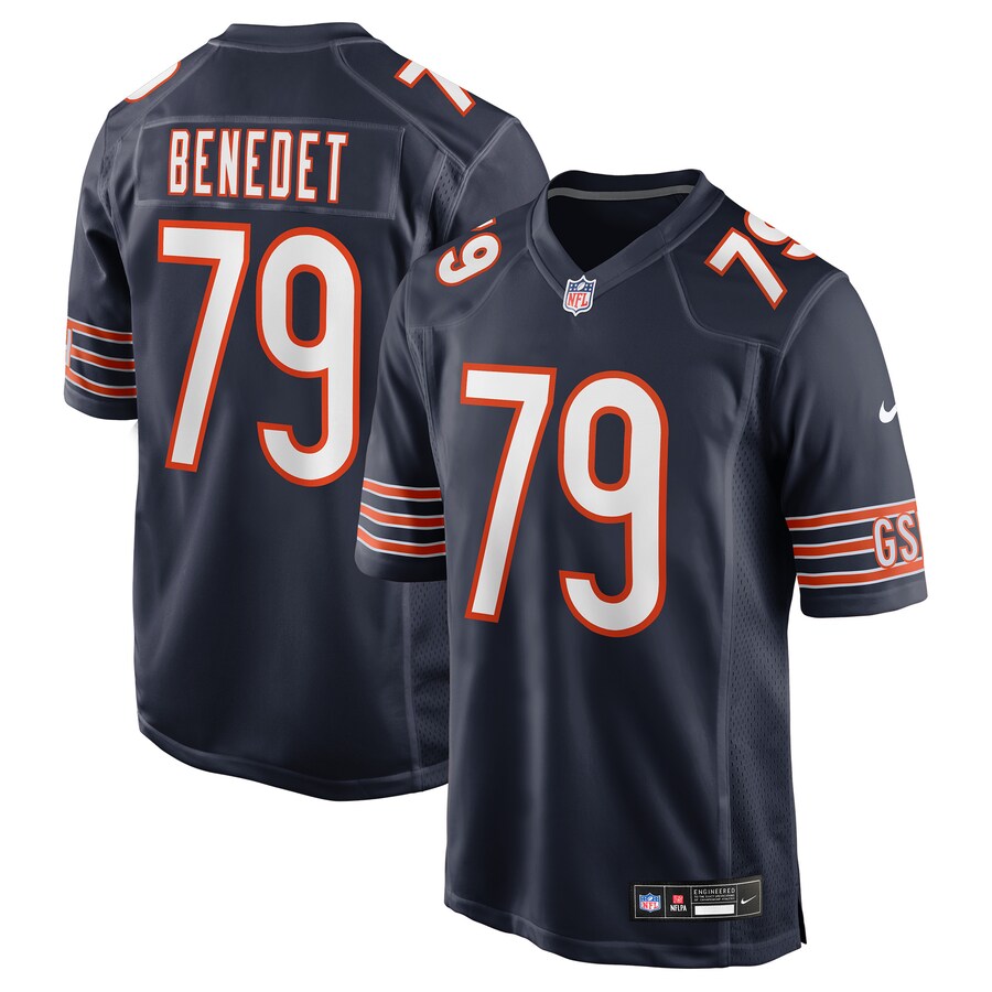 Men's Chicago Bears Theo Benedet Nike Navy Team Game Jersey - U-jersey