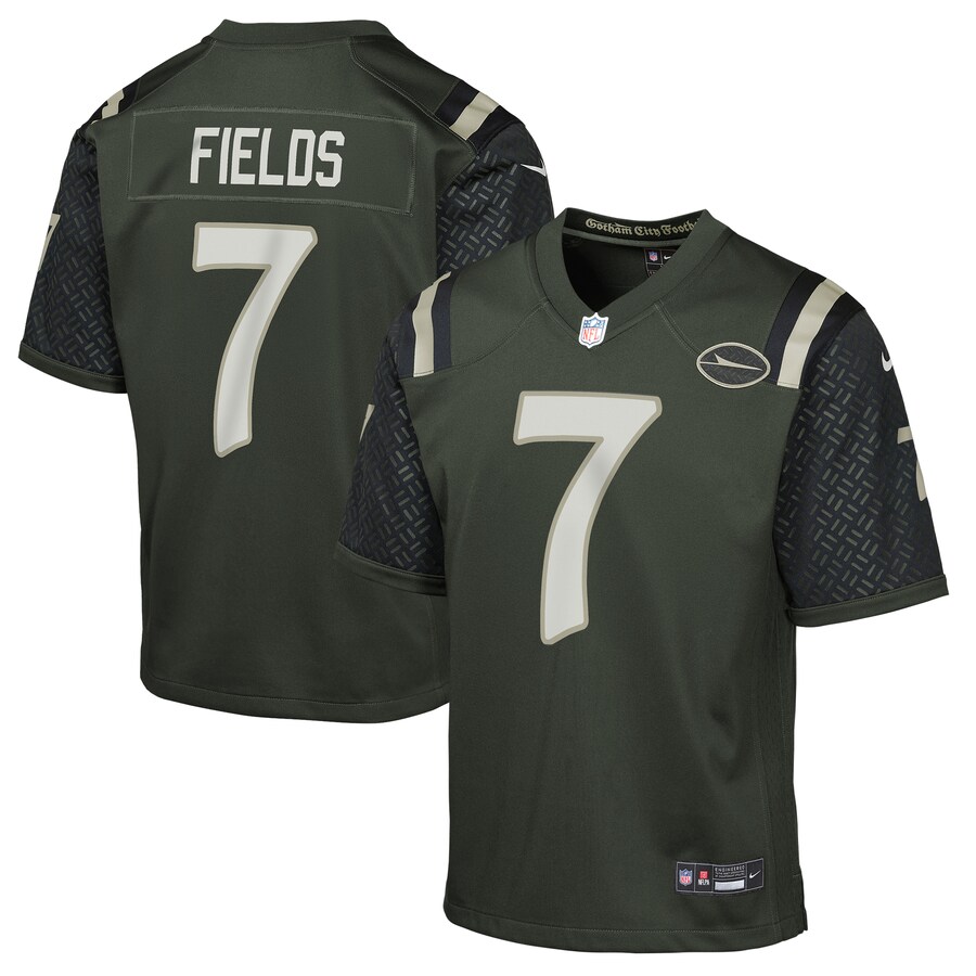 Youth New York Jets Justin Fields Nike Gotham Green 2025 Rivalries Collection Game Jersey - U-jersey