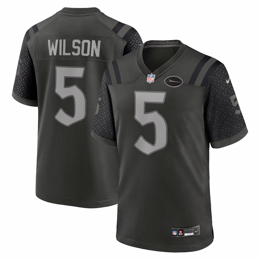 Men's New York Jets Garrett Wilson Nike Gotham Green 2025 Rivalries Collection Game Jersey - U-jersey