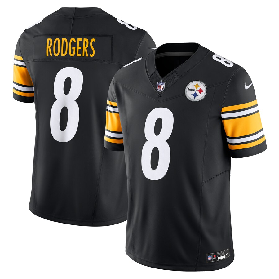 Men's Pittsburgh Steelers Aaron Rodgers Nike Black Team Vapor F.U.S.E. Limited Jersey - U-jersey