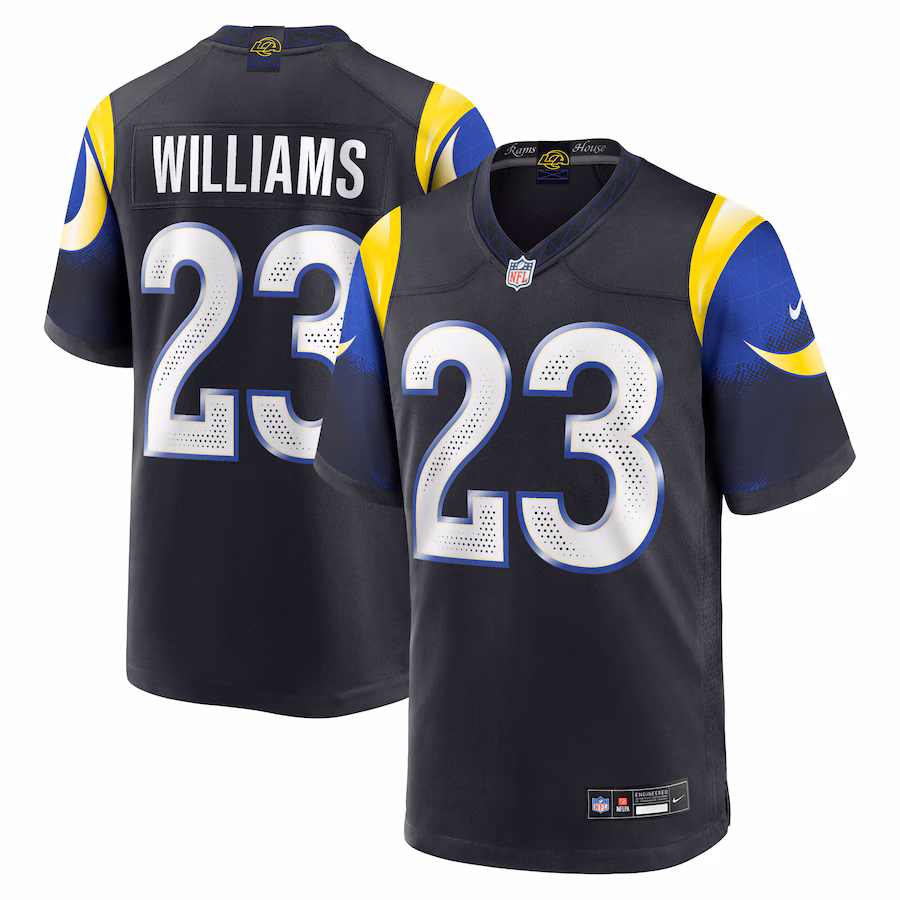 Men's Los Angeles Rams Kyren Williams Nike Midnight Blue 2025 Rivalries Collection Game Jersey - U-jersey