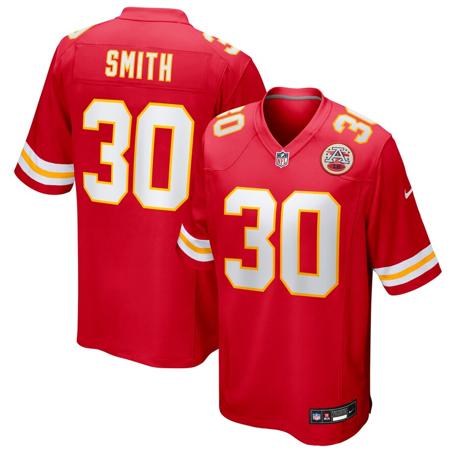Men's Kansas City Chiefs Brashard Smith Nike Red Team Game Jersey - U-jersey