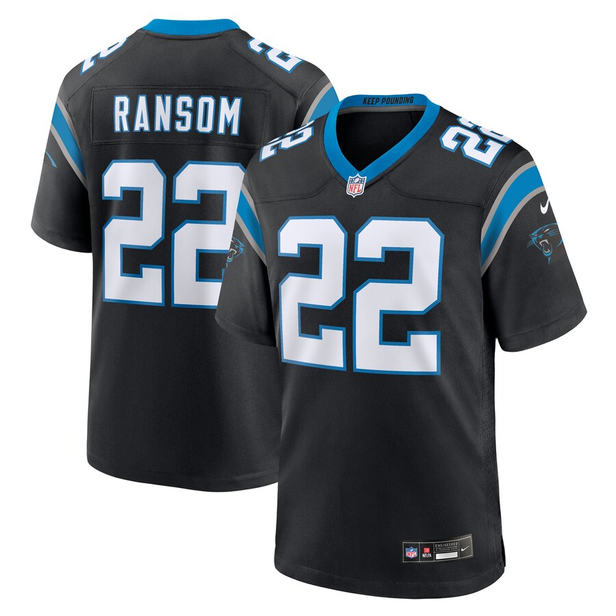 Men's Carolina Panthers Lathan Ransom Nike Black Team Game Jersey - U-jersey