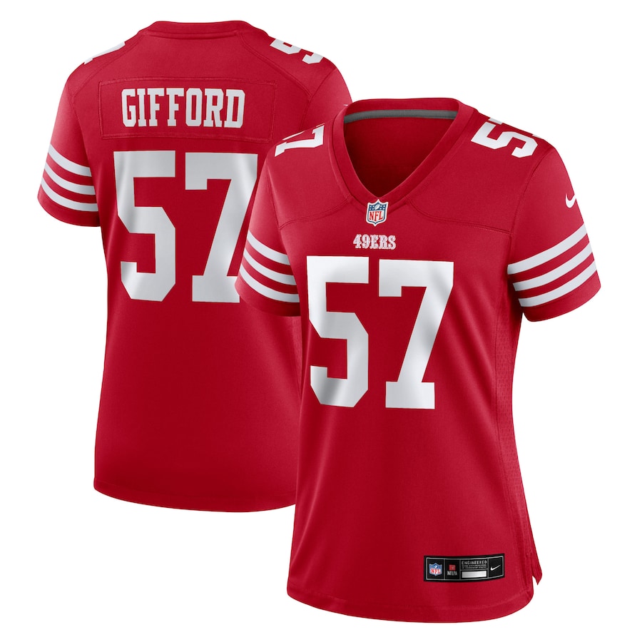 Women's San Francisco 49ers Luke Gifford Nike Scarlet Team Game Jersey - U-jersey