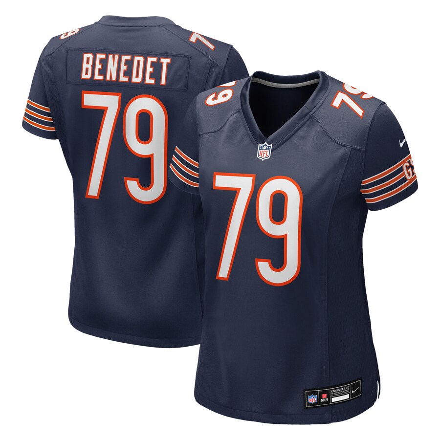 Women's Chicago Bears Theo Benedet Nike Navy Team Game Jersey - U-jersey