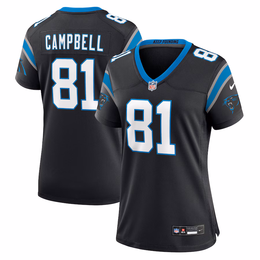 Women's Carolina Panthers Dalevon Campbell Nike Black Team Game Jersey - U-jersey