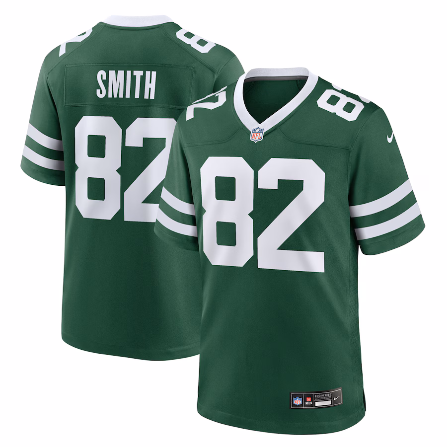 Men's New York Jets Arian Smith Nike Legacy Green Team Game Jersey - U-jersey