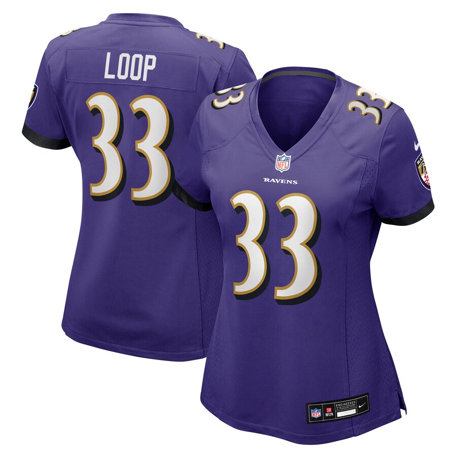 Women's Baltimore Ravens Tyler Loop Nike Purple Team Game Jersey - U-jersey