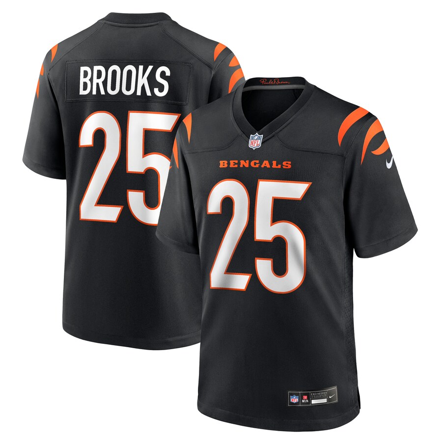 Men's Cincinnati Bengals Tahj Brooks Nike Black Team Game Jersey - U-jersey