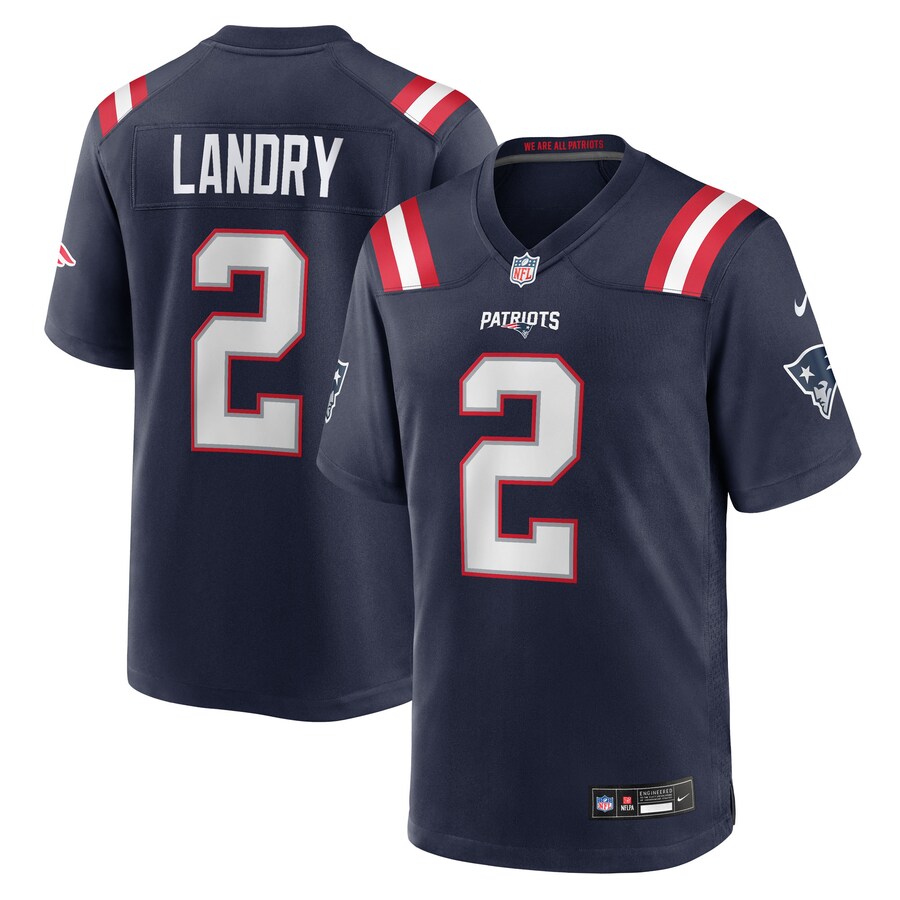 Men's New England Patriots Harold Landry Nike Navy Team Game Jersey - U-jersey