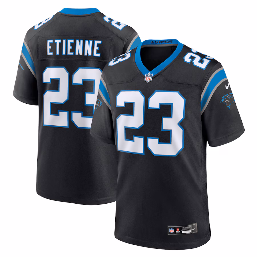 Men's Carolina Panthers Trevor Etienne Nike Black Team Game Jersey - U-jersey