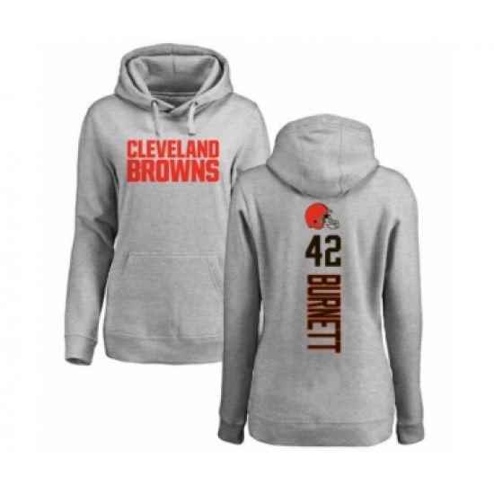 Football Women's Cleveland Browns #42 Morgan Burnett Ash Backer Pullover Hoodie - U-jersey