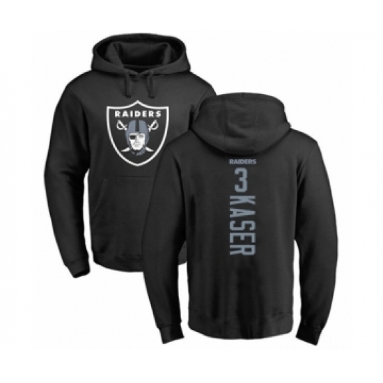Football Oakland Raiders #3 Drew Kaser Black Backer Pullover Hoodie - U-jersey