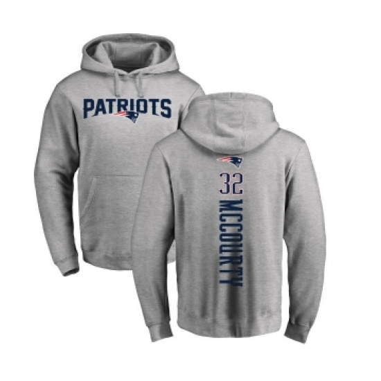 Football New England Patriots #32 Devin McCourty Ash Backer Pullover Hoodie - U-jersey