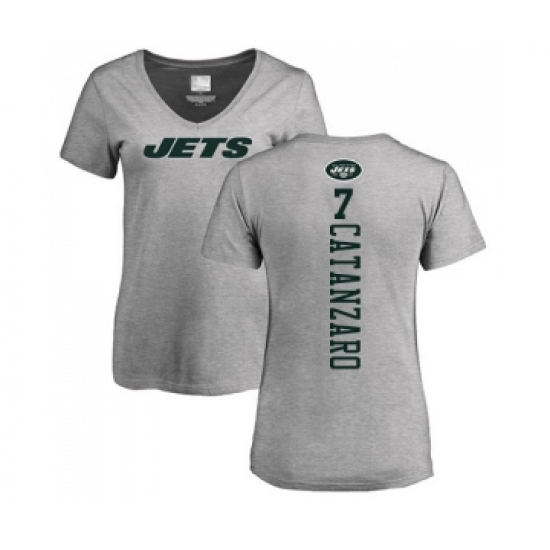 Football Women's New York Jets #7 Chandler Catanzaro Ash Backer T-Shirt - U-jersey