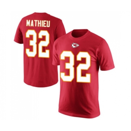 Football Men's Kansas City Chiefs #32 Tyrann Mathieu Red Rush Pride Name & Number T-Shir - U-jersey