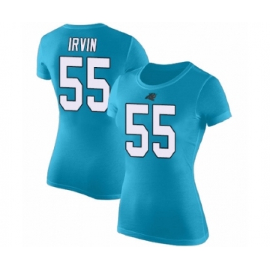 Football Women's Carolina Panthers #55 Bruce Irvin Blue Rush Pride Name & Number T-Shirt - U-jersey
