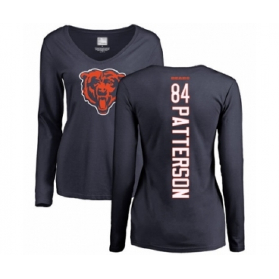 Football Women's Chicago Bears #84 Cordarrelle Patterson Navy Blue Backer Long Sleeve T-Shirt - U-jersey