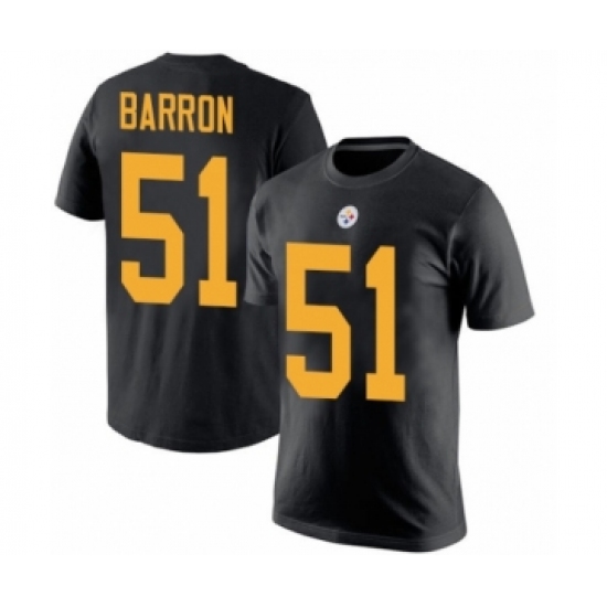 Pittsburgh Steelers #51 Mark Barron Black Rush Pride Name & Number T-Shirt - U-jersey