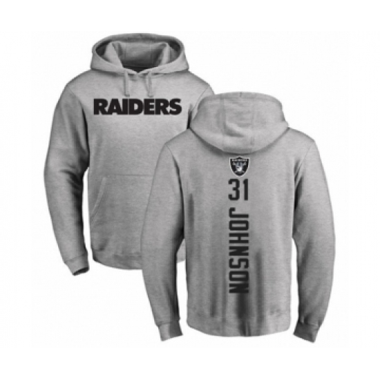 Football Oakland Raiders #31 Isaiah Johnson Ash Backer Pullover Hoodie - U-jersey