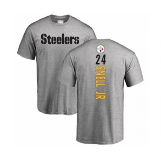 Pittsburgh Steelers #24 Benny Snell Jr. Ash Backer T-Shirt - U-jersey