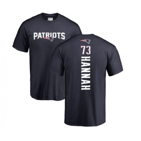 Football New England Patriots #73 John Hannah Navy Blue Backer T-Shirt - U-jersey