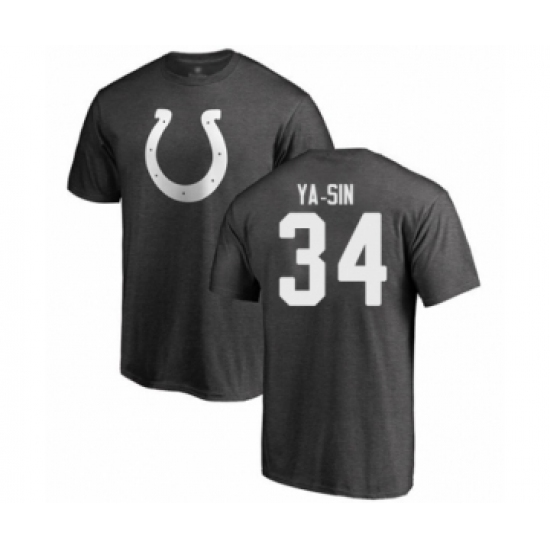 Football Indianapolis Colts #34 Rock Ya-Sin Ash One Color T-Shirt - U-jersey