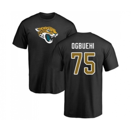 Football Jacksonville Jaguars #75 Cedric Ogbuehi Black Name & Number Logo T-Shirt - U-jersey