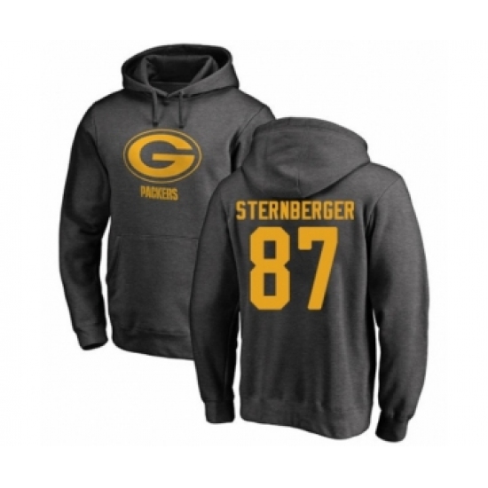 Football Green Bay Packers #87 Jace Sternberger Ash One Color Pullover Hoodie - U-jersey