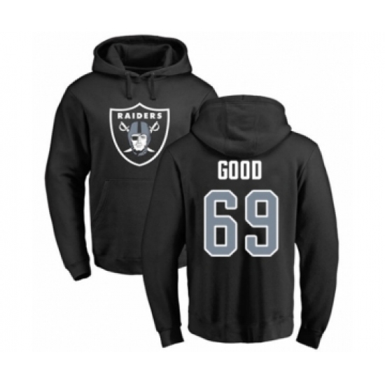 Football Oakland Raiders #69 Denzelle Good Black Name & Number Logo Pullover Hoodie - U-jersey