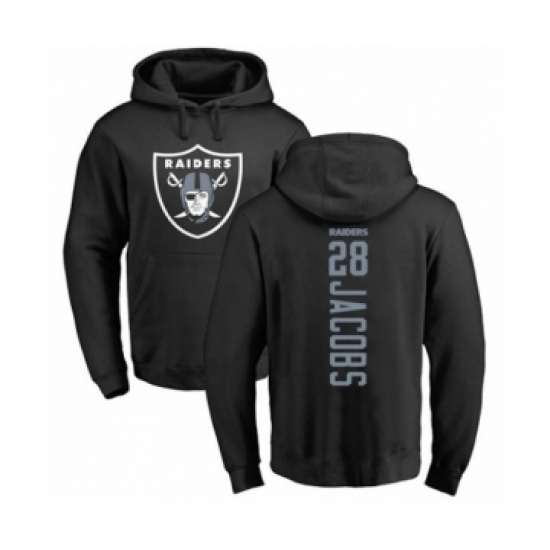 Football Oakland Raiders #28 Josh Jacobs Black Backer Pullover Hoodie - U-jersey