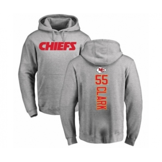 Football Kansas City Chiefs #55 Frank Clark Ash Backer Pullover Hoodie - U-jersey
