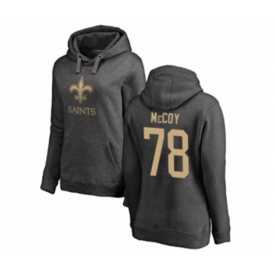 Football Women's New Orleans Saints #78 Erik McCoy Ash One Color Pullover Hoodie - U-jersey