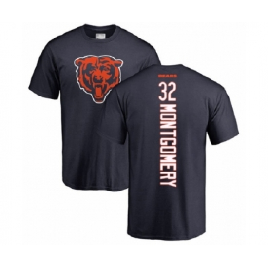Football Chicago Bears #32 David Montgomery Navy Blue Backer T-Shirt - U-jersey