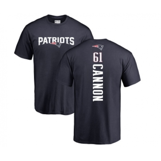 Football New England Patriots #61 Marcus Cannon Navy Blue Backer T-Shirt - U-jersey