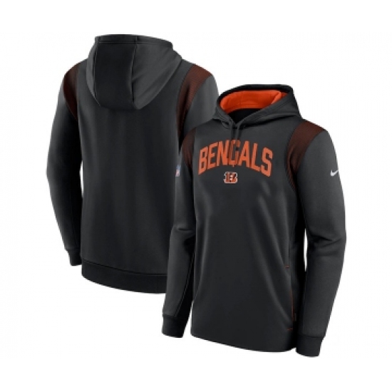 Men's Cincinnati Bengals Black Sideline Stack Performance Pullover Hoodie - U-jersey