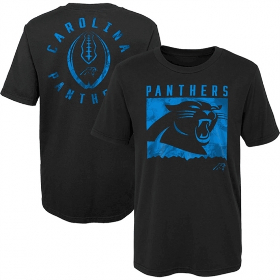 Men's Carolina Panthers Black Preschool Liquid Camo Logo T Shirt - U-jersey