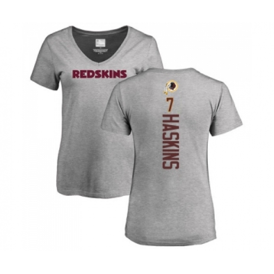 Football Women's Washington Redskins #7 Dwayne Haskins Ash Backer T-Shirt - U-jersey