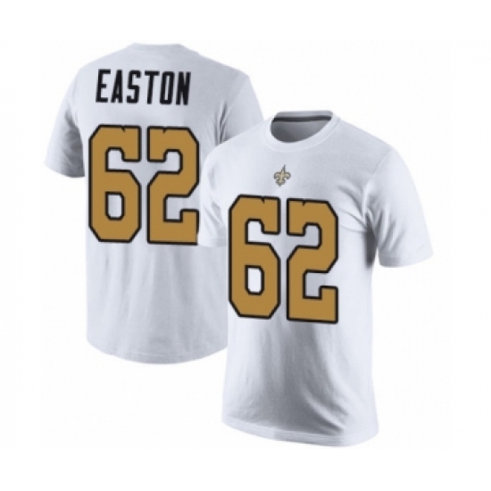 Football New Orleans Saints #62 Nick Easton White Rush Pride Name & Number T-Shirt - U-jersey