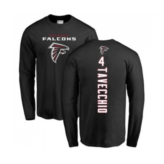 Football Atlanta Falcons #4 Giorgio Tavecchio Black Backer Long Sleeve T-Shirt - U-jersey