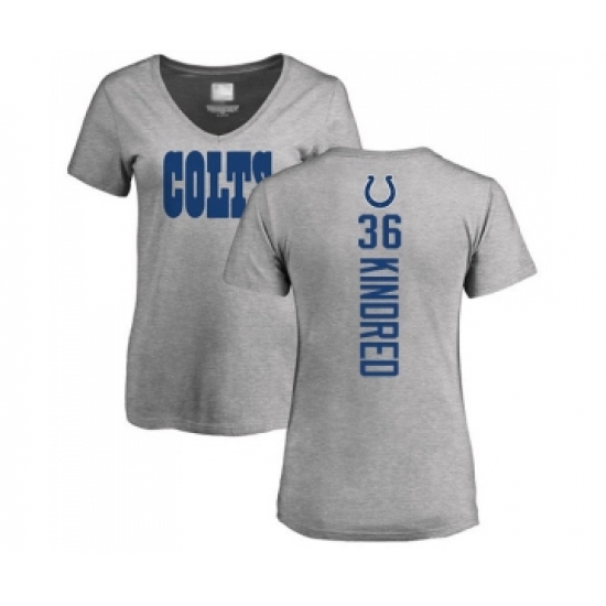 Football Women's Indianapolis Colts #36 Derrick Kindred Ash Backer T-Shirt - U-jersey