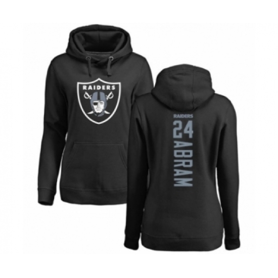 Football Women's Oakland Raiders #24 Johnathan Abram Black Backer Pullover Hoodie - U-jersey