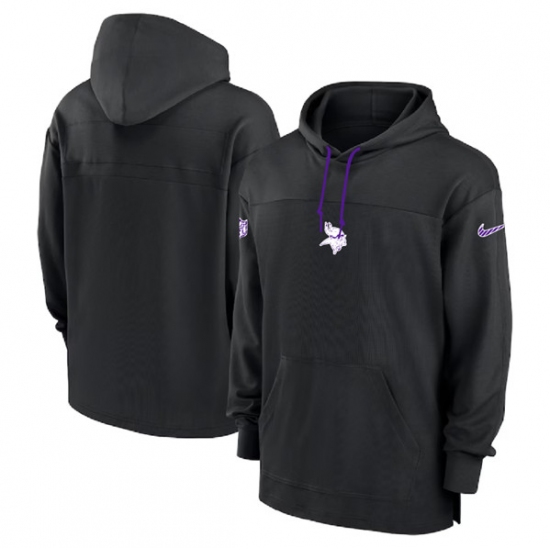 Men's Minnesota Vikings Black Performance Pullover Hoodie - U-jersey