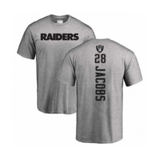 Football Oakland Raiders #28 Josh Jacobs Ash Backer T-Shirt - U-jersey