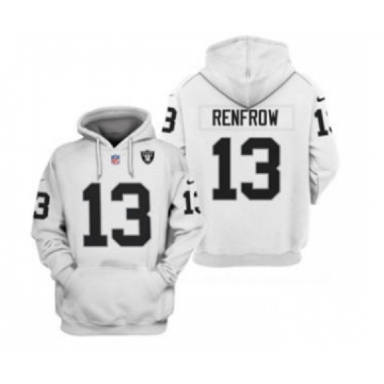 Men's Las Vegas Raiders #13 Hunter Renfrow 2021 White Pullover Football Hoodie - U-jersey