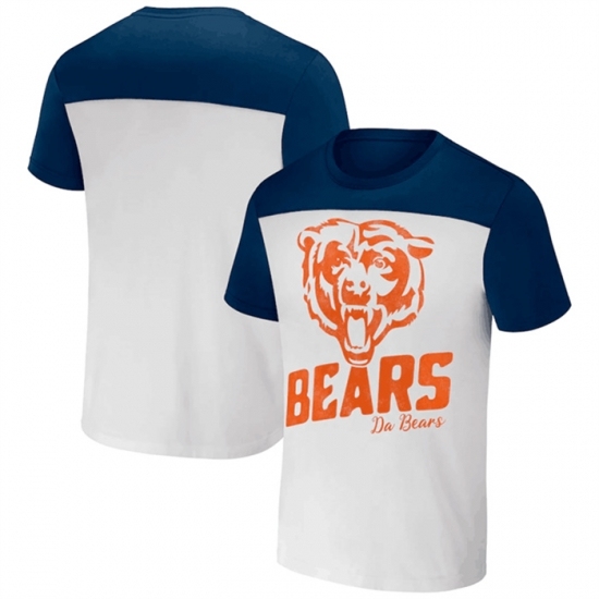 Men's Chicago Bears Cream Navy X Darius Rucker Collection Colorblocked T Shirt - U-jersey