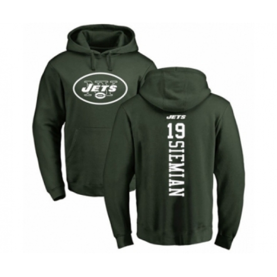 Football New York Jets #19 Trevor Siemian Green Backer Pullover Hoodie - U-jersey
